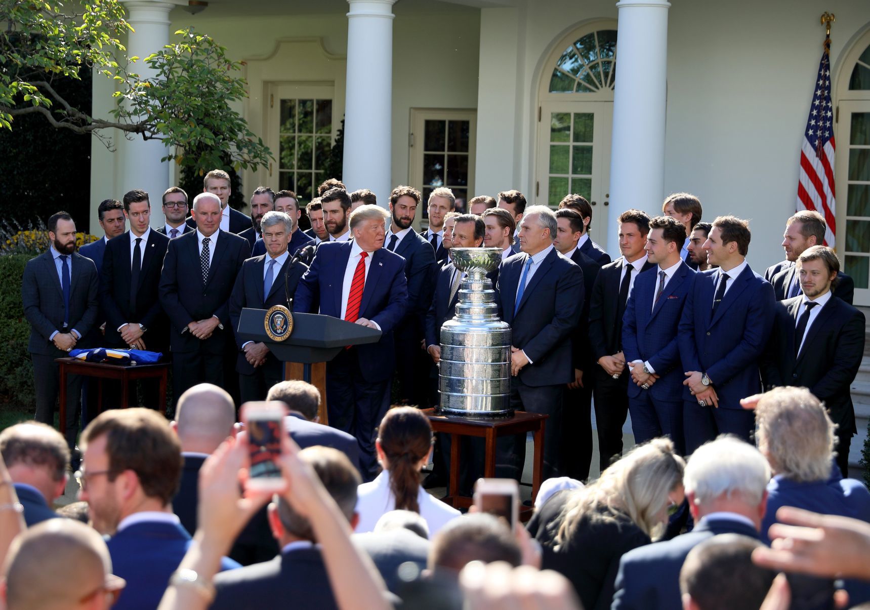 St. Louis Blues visit President Trump at White House with Stanley Cup